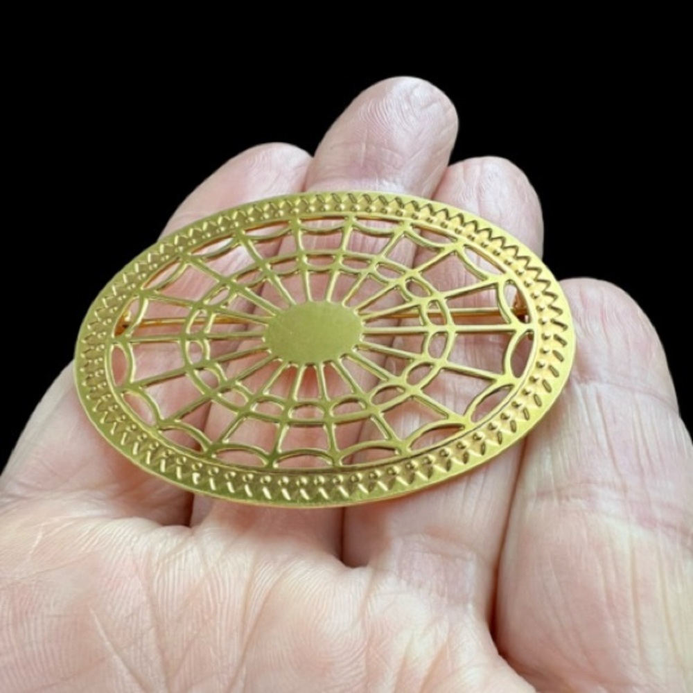 24K Gold on Solid Brass Brooch Historic Charleston Foundation